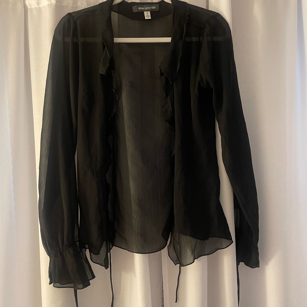 Urban Outfitters Black Sheer Blouse